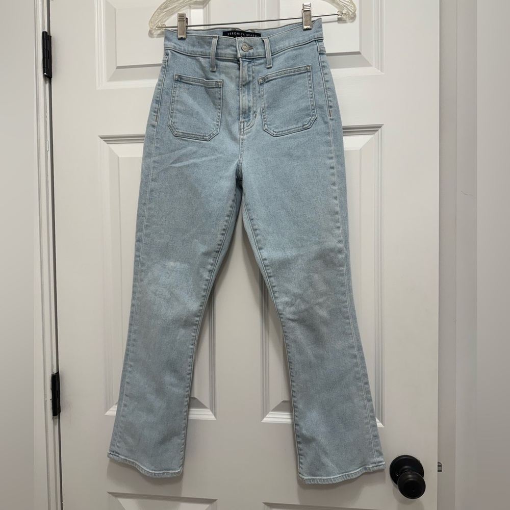 Veronica Beard Light Wash Straight Leg Jeans